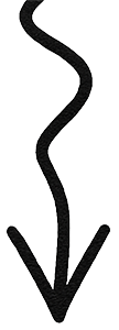 A black, wavy downward arrow on a light gray background.